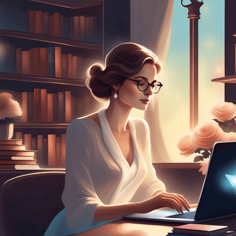 Pani pisze na komputerze. Wirtualna Asystentka przy pracy. Delegowanie zadań.